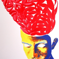 Brain. 2014. acrylic on paper. 60cm x 40cm.